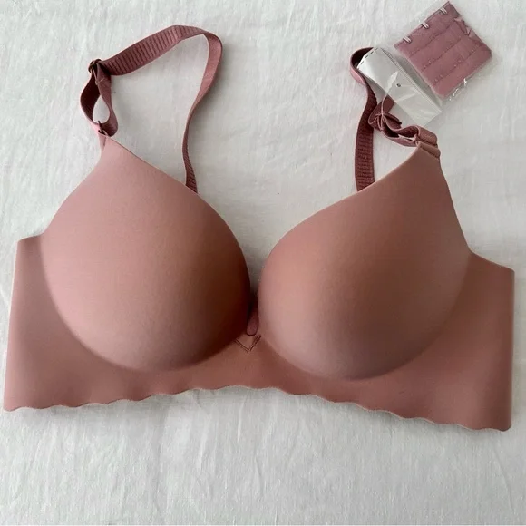NWOT Women Push-Up Comfort NoWire Bra Seamless No Show Bra Seamless Bralette 34C - Picture 2 of 9